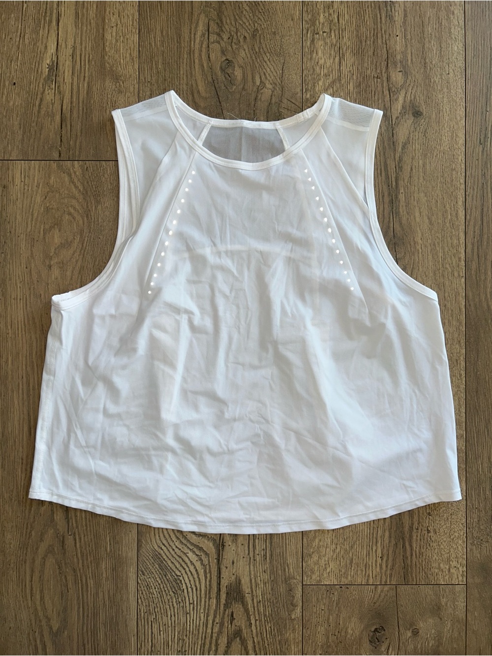 Lululemon White Sleeveless Mesh Trim Tank Top